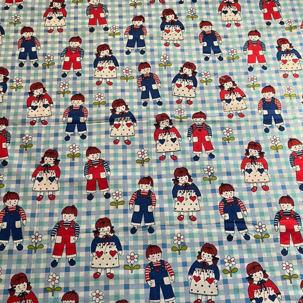 SOLD..Vintage Raggedy Ann & Andy Boy Girl Doll Fabric